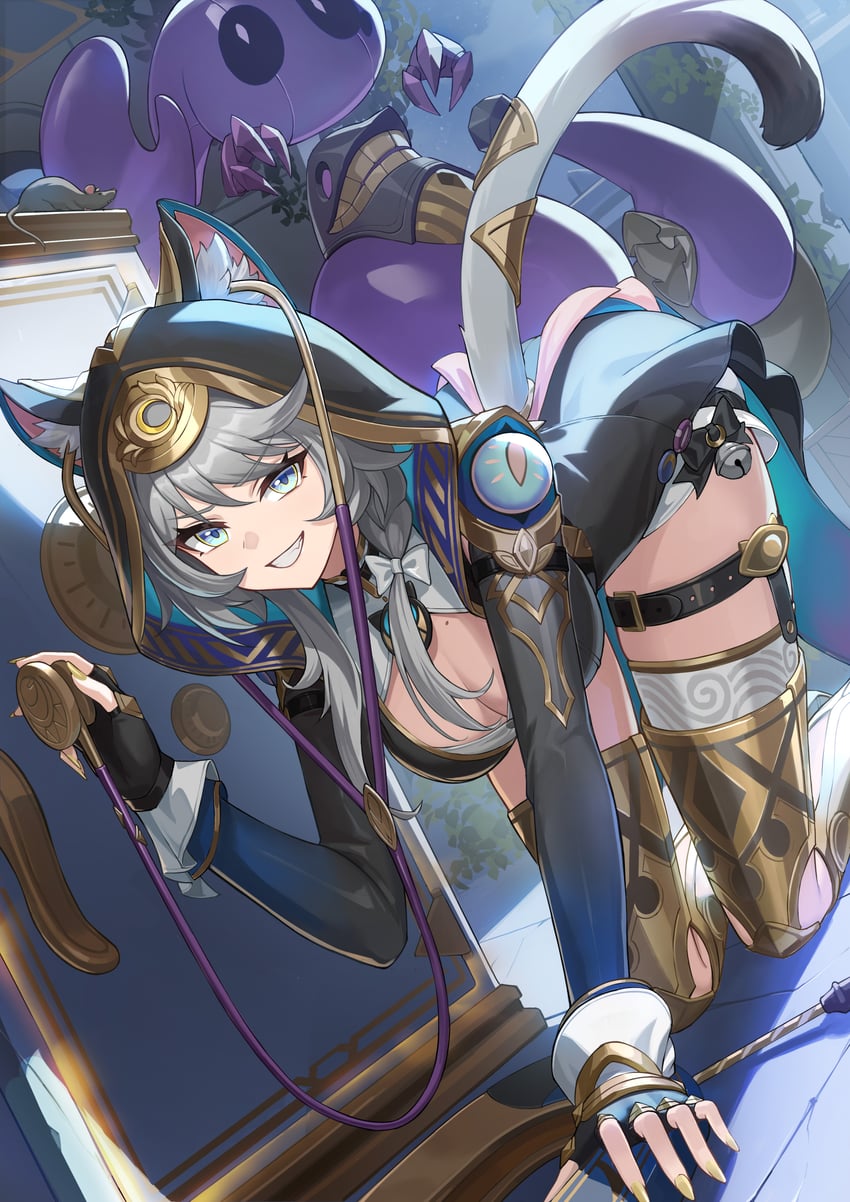 cipher and spirithief bartholos (honkai and 1 more) drawn by rx-c