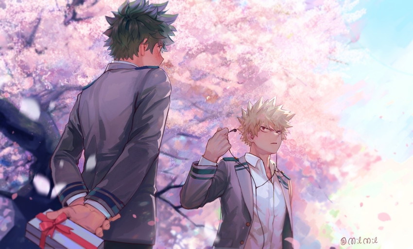 midoriya izuku and bakugou katsuki (boku no hero academia) drawn by milmil_(wa_ten'nendesu)