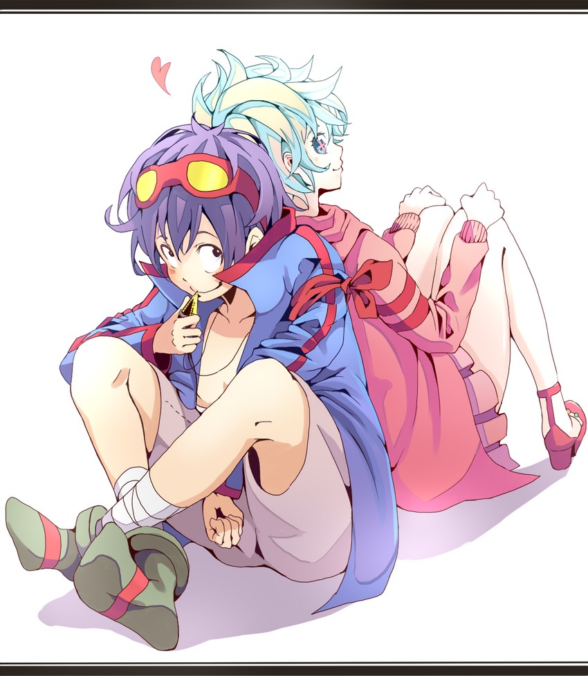 nia teppelin and simon (tengen toppa gurren lagann) drawn by yakitori_(artist)