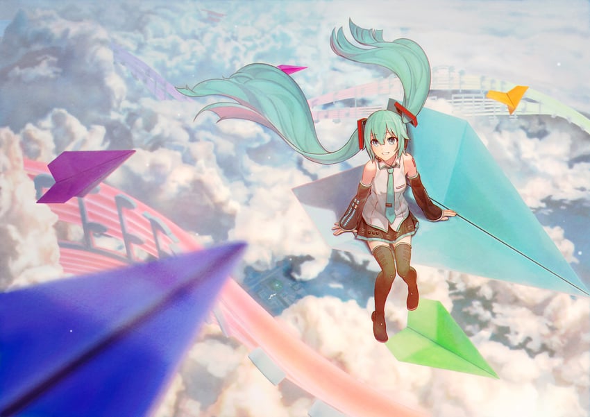 hatsune miku (vocaloid and 1 more) drawn by tru_(true_root)