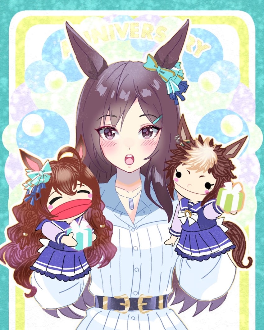 mejiro dober, mejiro bright, and mejiro ryan (umamusume) drawn by chiffon