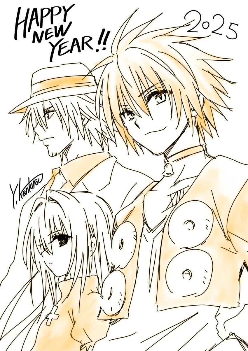 eve, train heartnet, and sven vollfied (black cat) drawn by yabuki_kentarou