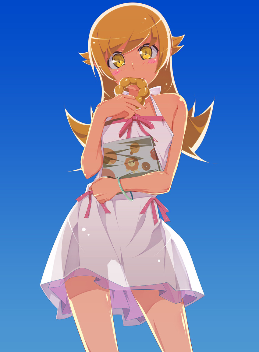 oshino shinobu and pon de lion (monogatari and 2 more) drawn by tanabe_kyou