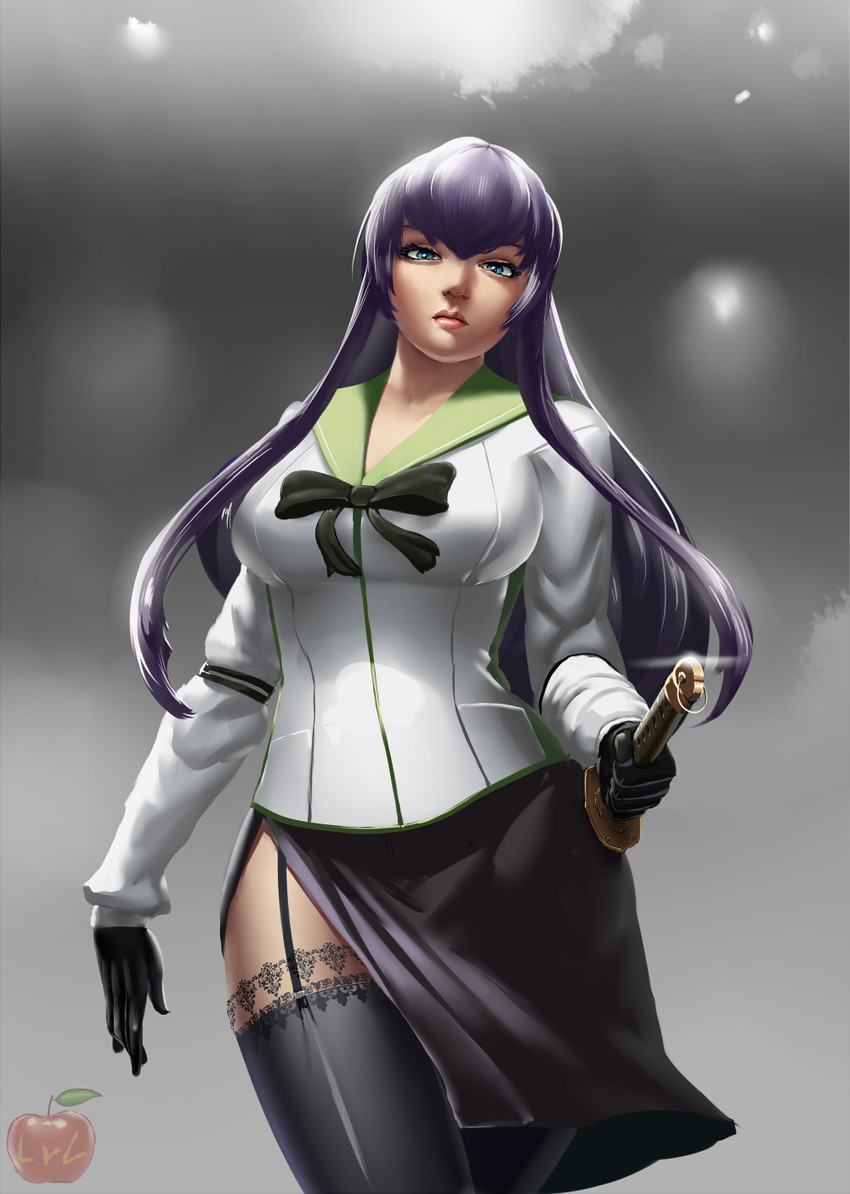 busujima saeko (highschool of the dead) drawn by lvl_(sentrythe2310)