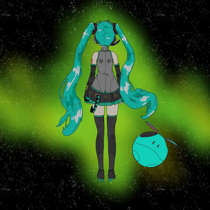 hatsune miku and haro (vocaloid and 1 more) drawn by akire_(akire_for_it)