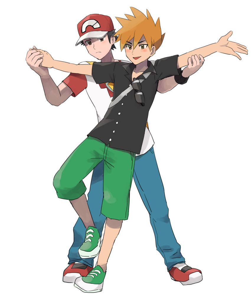 red and blue oak (pokemon and 1 more) drawn by kometubu0712