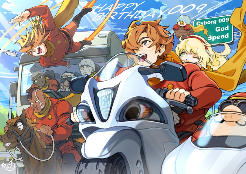 francoise arnoul, shimamura joe, jet link, albert heinrich, ivan whisky, and 5 more (cyborg 009) drawn by tanaotanako