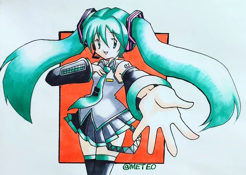 hatsune miku (pokemon and 1 more) drawn by meteo_(user_xjar7225)