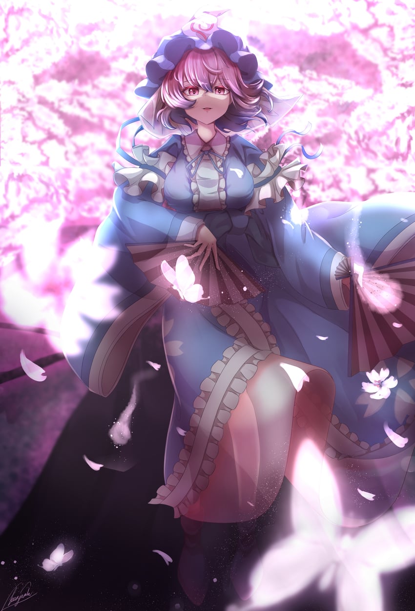 saigyouji yuyuko and saigyou ayakashi (touhou) drawn by benjamin_1kt