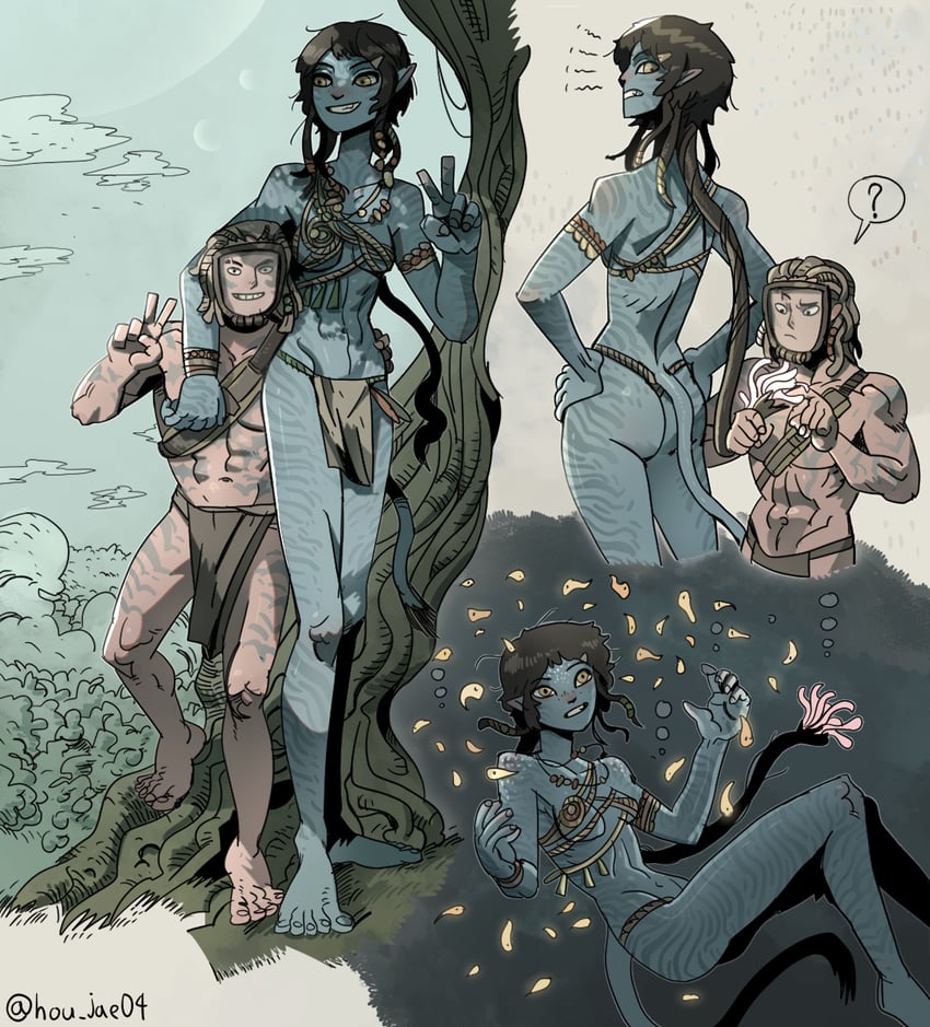 kiri and spider (james cameron's avatar and 1 more) drawn by ho-uja