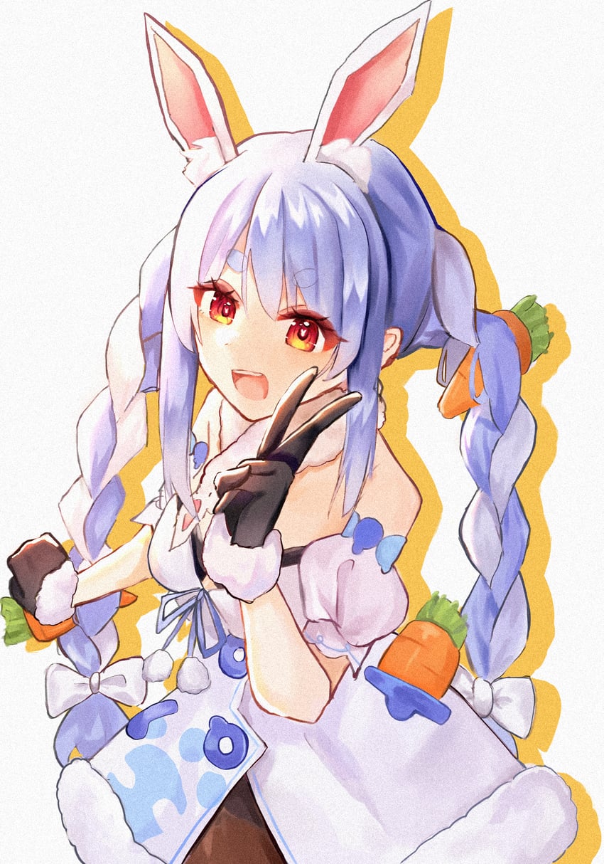 usada pekora and don-chan (hololive) drawn by mikaruku