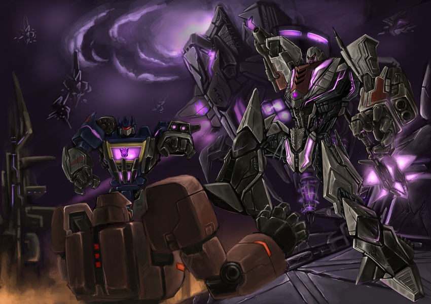 megatron and soundwave (transformers and 1 more) drawn by duan_henglong