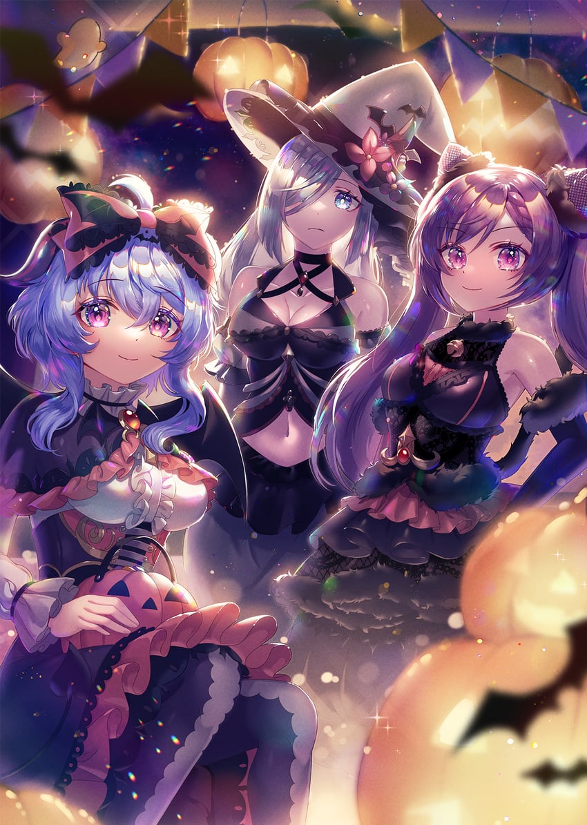ganyu, keqing, and shenhe (genshin impact) drawn by kozou_kazaru