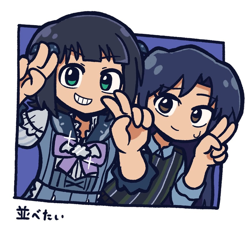 kisaragi chihaya and amami haruka (idolmaster and 2 more) drawn by fis_(t83192933)