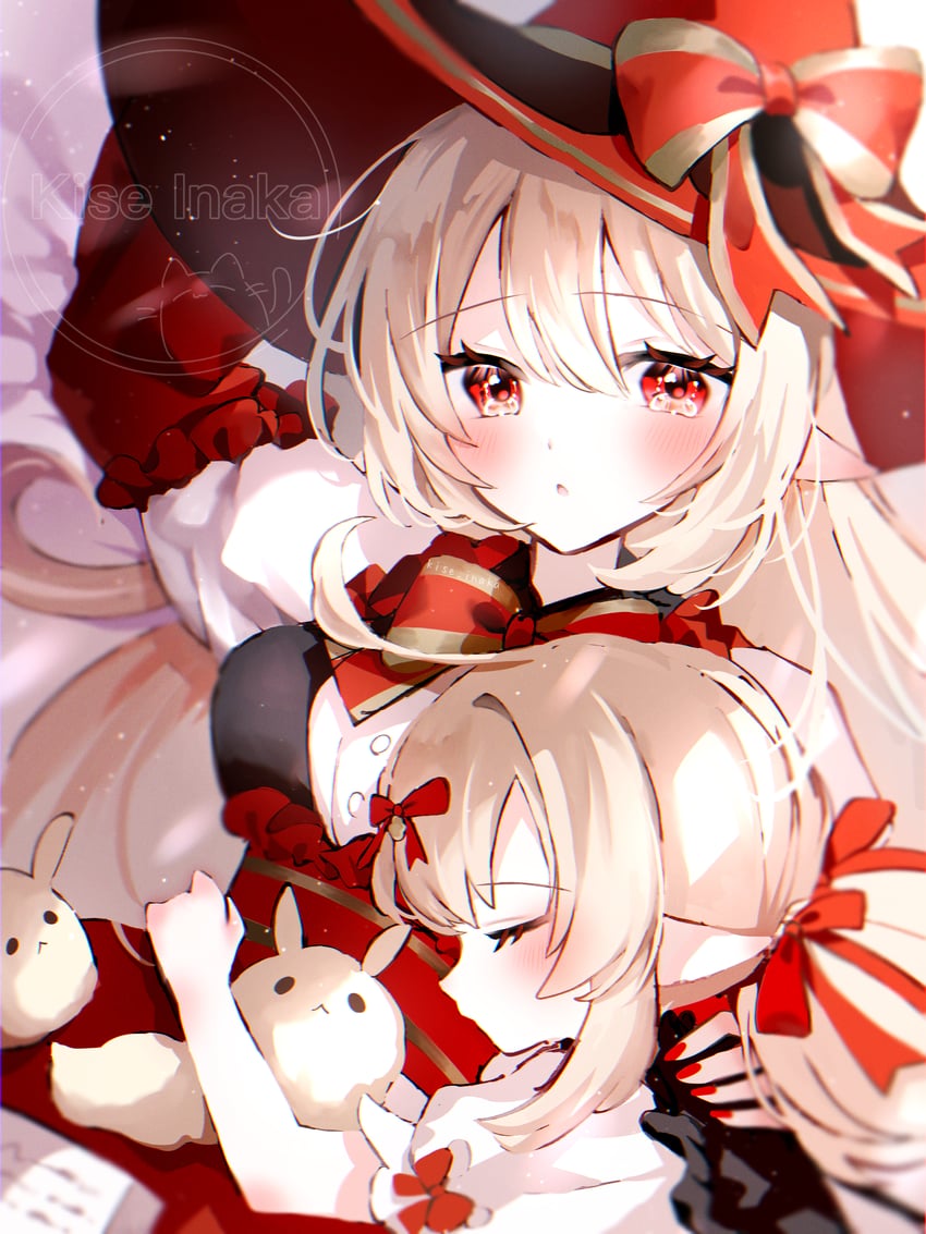 klee, dodoco, and alice (genshin impact) drawn by kise_inaka