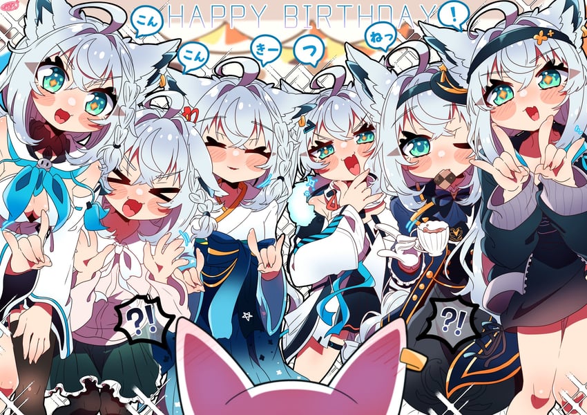 shirakami fubuki and sukonbu (hololive) drawn by sakuramochi_(sakura_frappe)