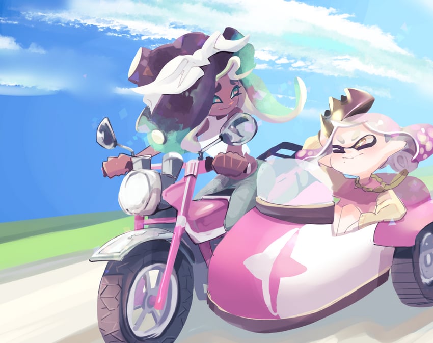 marina and pearl (splatoon and 2 more) drawn by koike3582