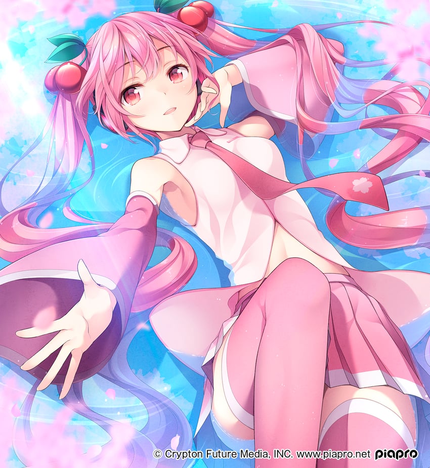 hatsune miku and sakura miku (vocaloid) drawn by matsuuni