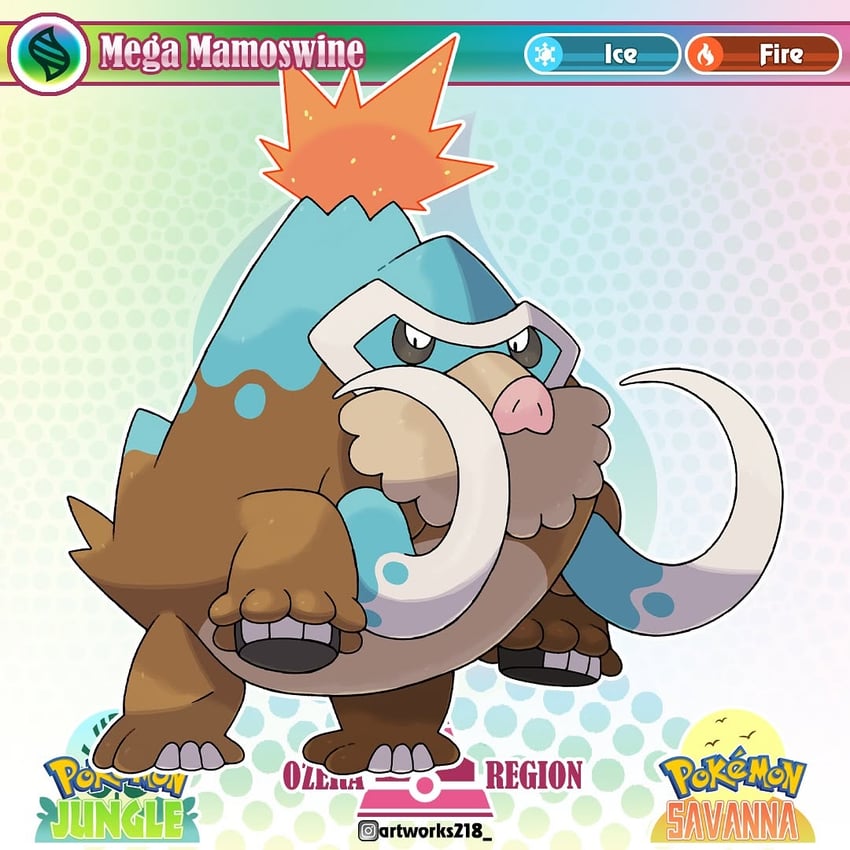 mamoswine (original and 1 more) drawn by artworks218