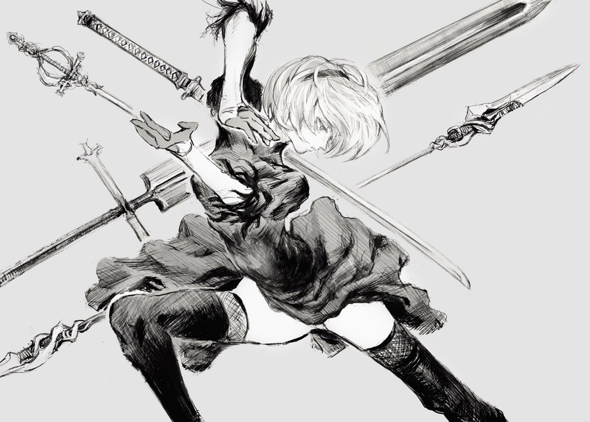 2b (nier and 1 more) drawn by otsu_(outsunaruse)