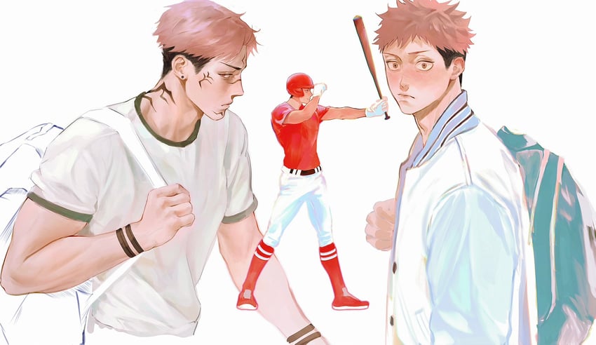 itadori yuuji and ryoumen sukuna (jujutsu kaisen) drawn by eulbhitomi