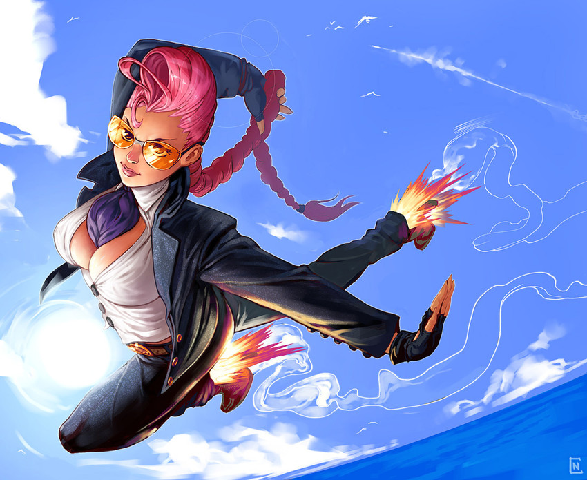 crimson viper (street fighter and 1 more) drawn by christian_nauck and steven_cummings