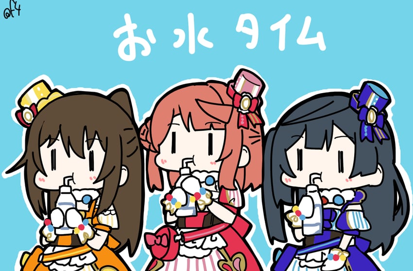 yuki setsuna, uehara ayumu, and osaka shizuku (love live! and 1 more) drawn by oofushi_ao