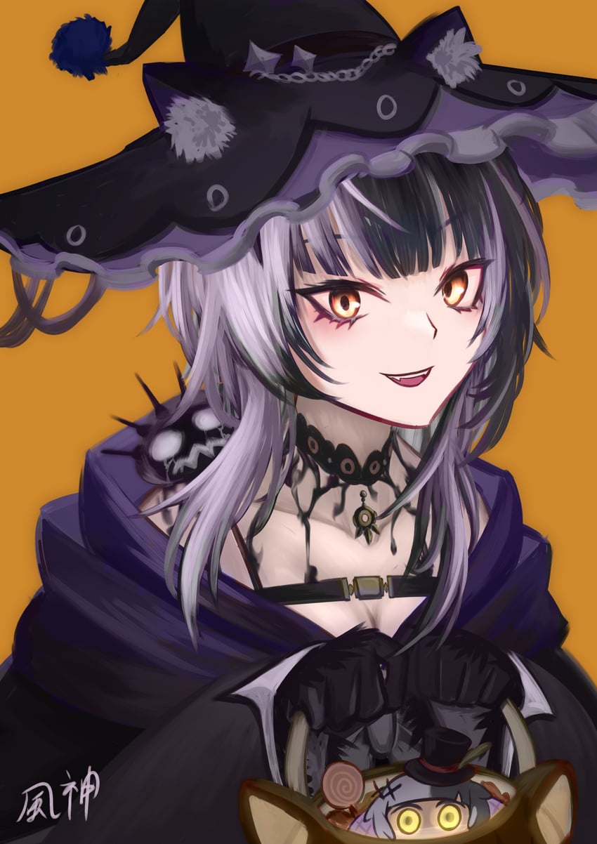 shiori novella and yorick (hololive and 1 more) drawn by fuugami