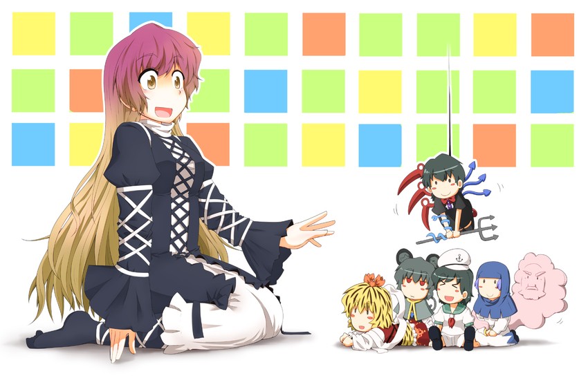 nazrin, hijiri byakuren, houjuu nue, toramaru shou, murasa minamitsu, and 2 more (touhou) drawn by hariyaa