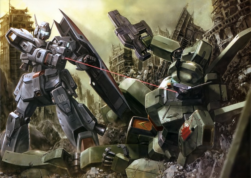 jegan and heavygun (gundam and 1 more) drawn by kinoshita_tomotake
