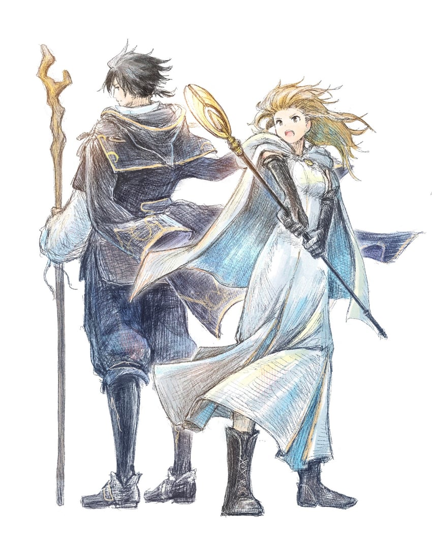 ophilia clement and cyrus albright (octopath traveler and 1 more) drawn by qqqqqli