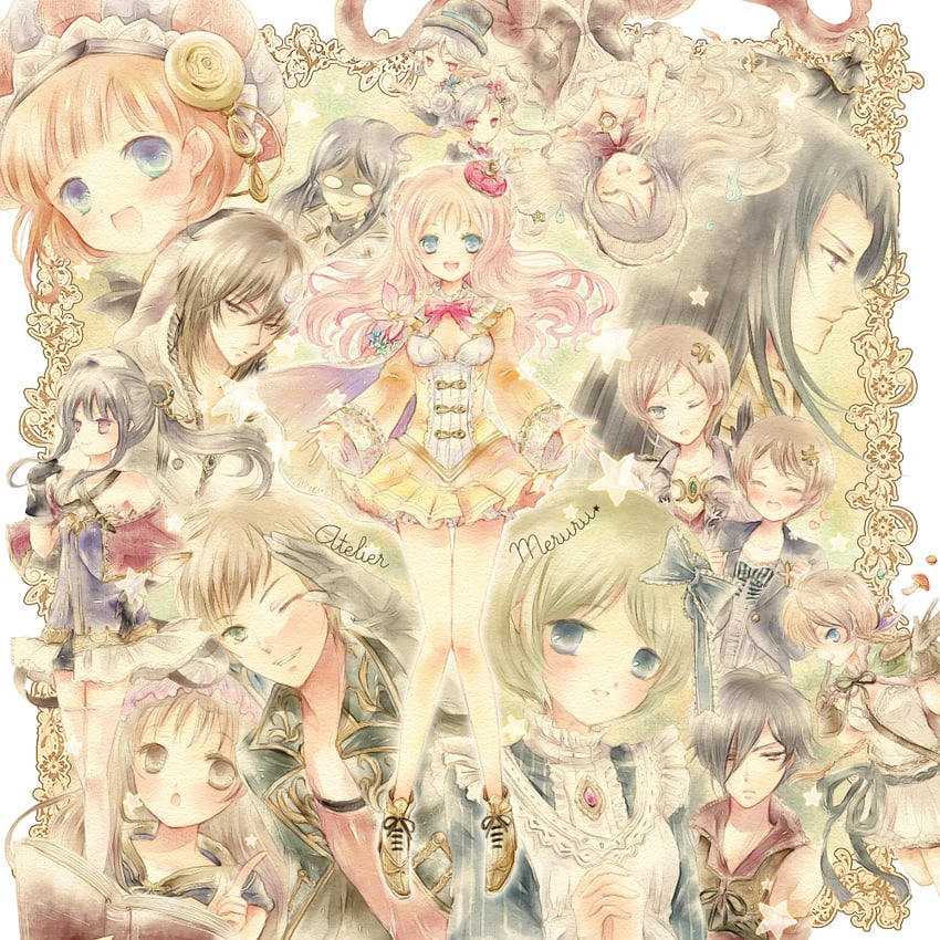 totooria helmold, rorolina frixell, merurulince rede arls, mimi houllier von schwarzlang, sterkenburg cranach, and 11 more (atelier and 1 more) drawn by aoyama_homare