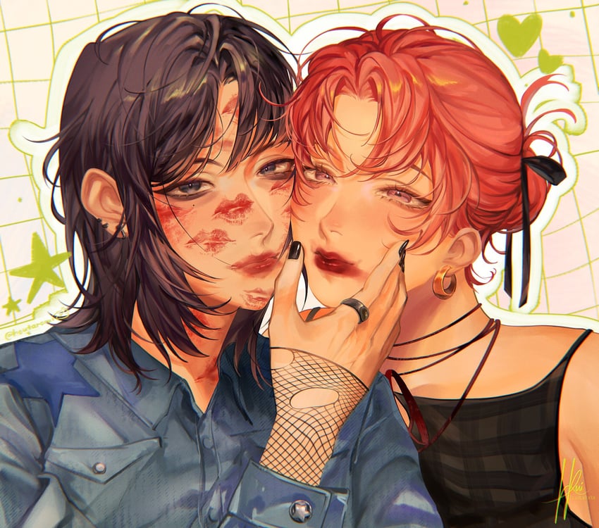 koga mitsuki and oosawa aya (kininatteru hito ga otoko ja nakatta) drawn by houtarorui