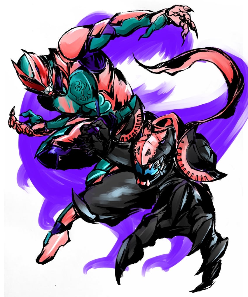 kamen rider revi and kamen rider vice (kamen rider and 1 more) drawn by kintsuba_(kintsuba_08)
