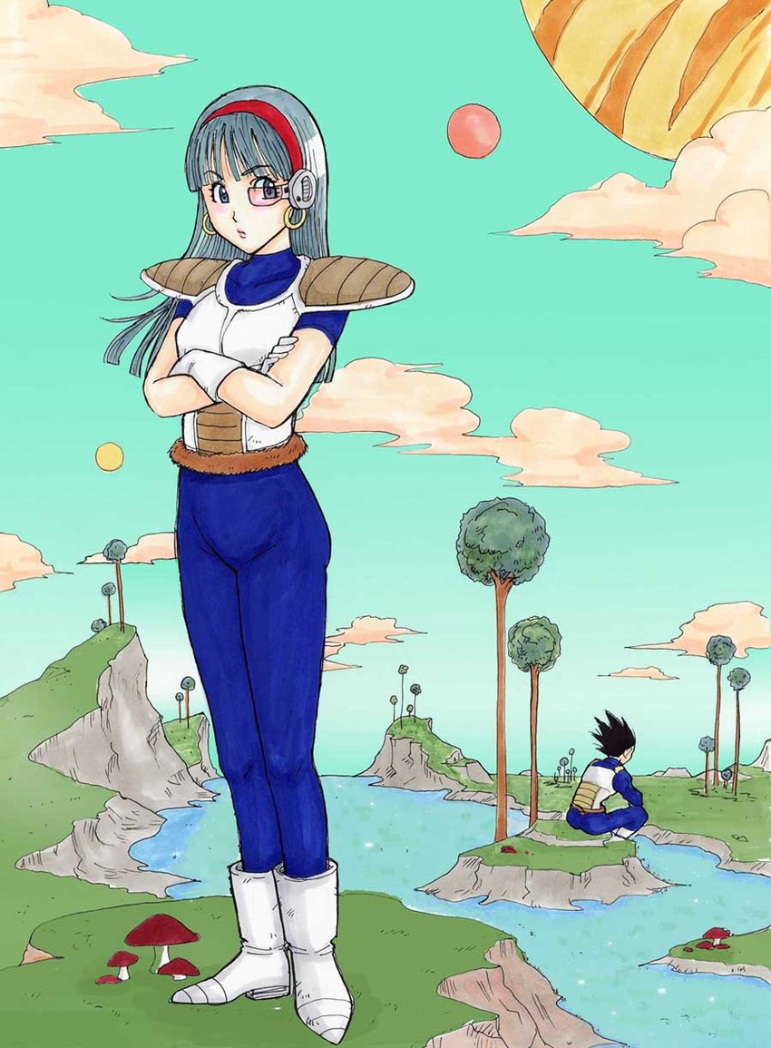 vegeta and bra (dragon ball and 2 more) drawn by alice_kei_(lemon-jiru)