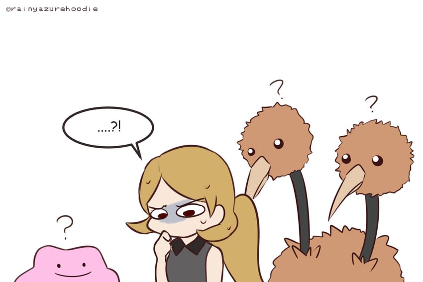 serena, ditto, and doduo (pokemon and 1 more) drawn by rainyazurehoodie