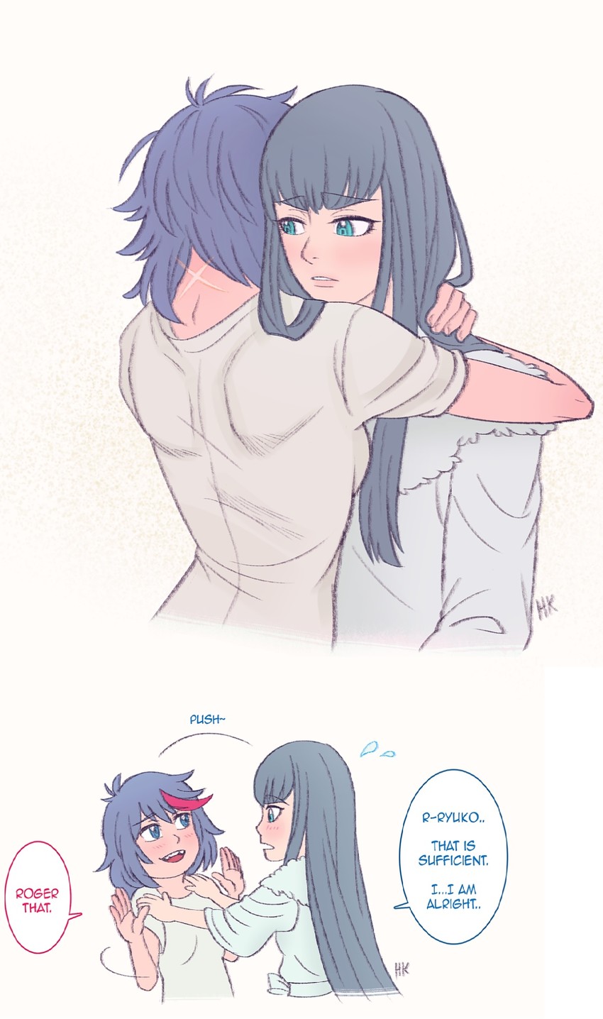 matoi ryuuko and kiryuuin satsuki (kill la kill) drawn by herokick