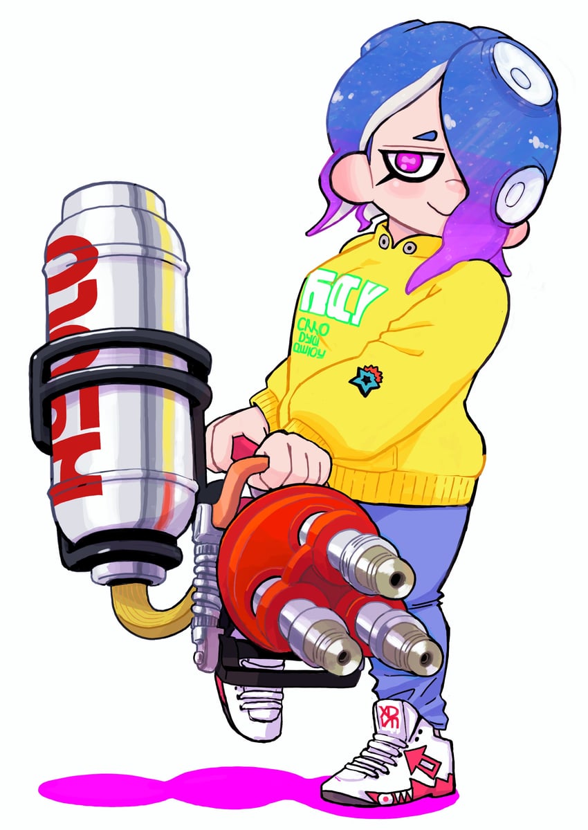 octoling player character, octoling girl, and lavender (splatoon and 1 more) drawn by naito_gambo