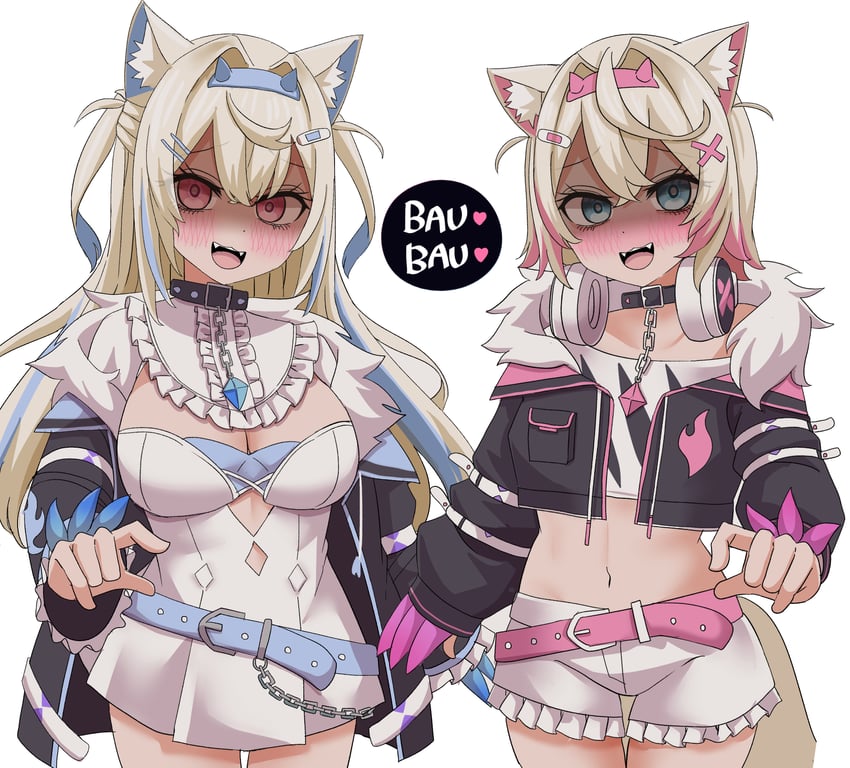 fuwawa abyssgard and mococo abyssgard (hololive and 1 more) drawn by natsume_mina