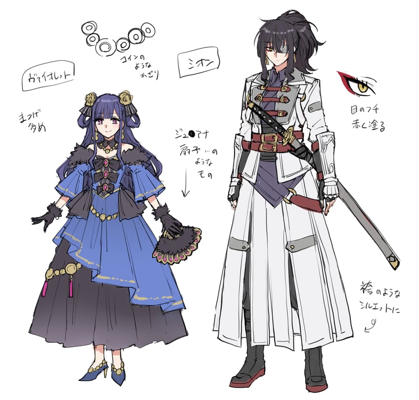 shion and violet graat (gakeppuchi reijou wa kurokishi-sama o horesasetai) drawn by somechime_(sometime1209)