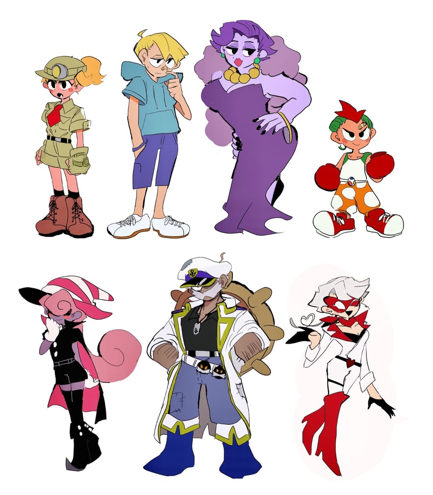 vivian, goombella, admiral bobbery, ms. mowz, koops, and 2 more (mario and 2 more) drawn by ebi_g