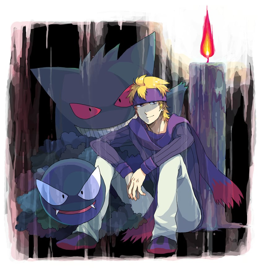 gengar, gastly, and morty (pokemon and 1 more) drawn by chara_rira