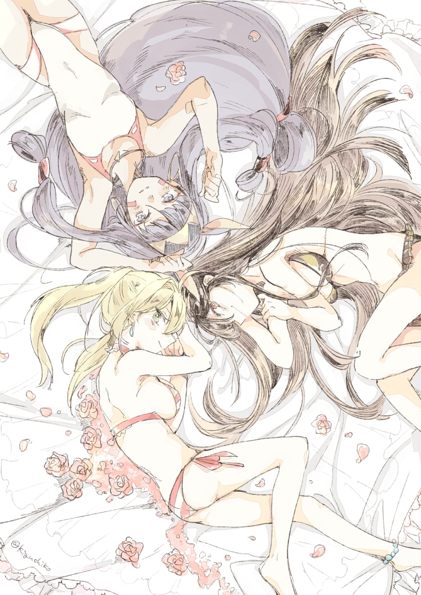 nero claudius, oda nobunaga, and nitocris (fate and 1 more) drawn by kiguchiko