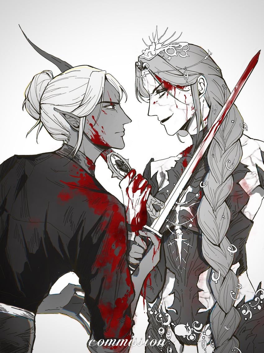 orin the red and minthara (dungeons & dragons and 2 more) drawn by crutch_c