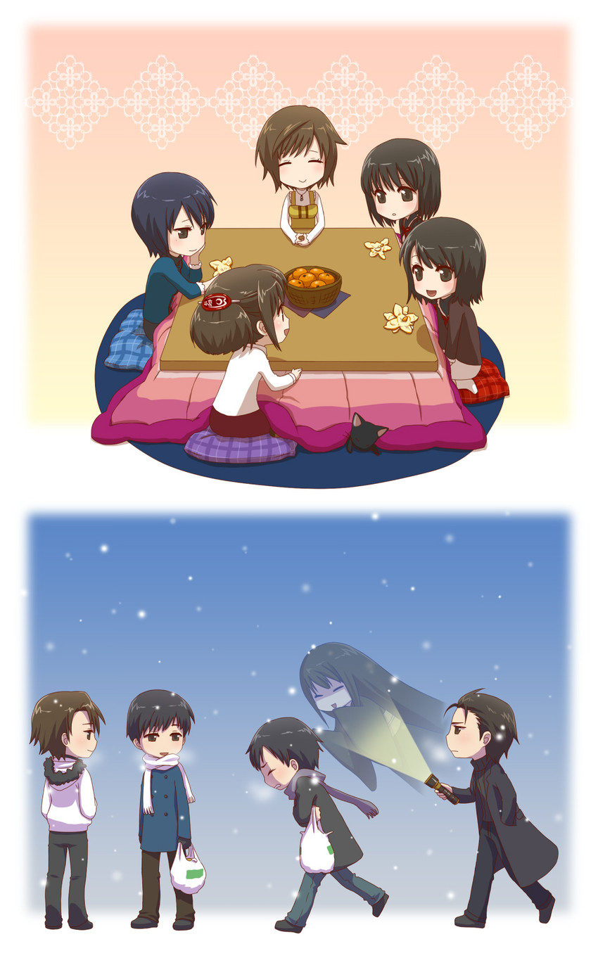 amakura mio, amakura mayu, hinasaki miku, minazuki ruka, kurosawa rei, and 5 more (fatal frame and 3 more) drawn by arin66