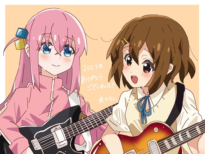 gotoh hitori and hirasawa yui (k-on! and 1 more) drawn by tutanai