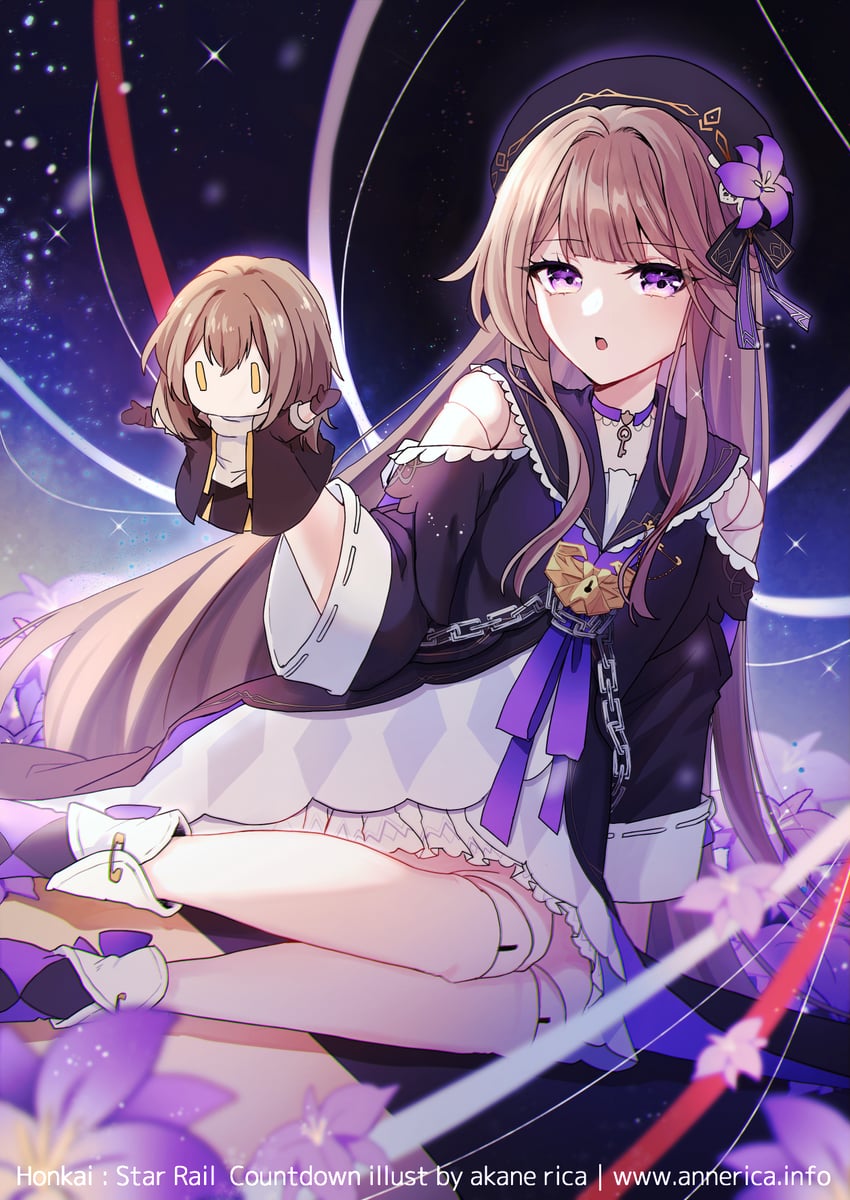 trailblazer, stelle, and herta (honkai and 1 more) drawn by annerica