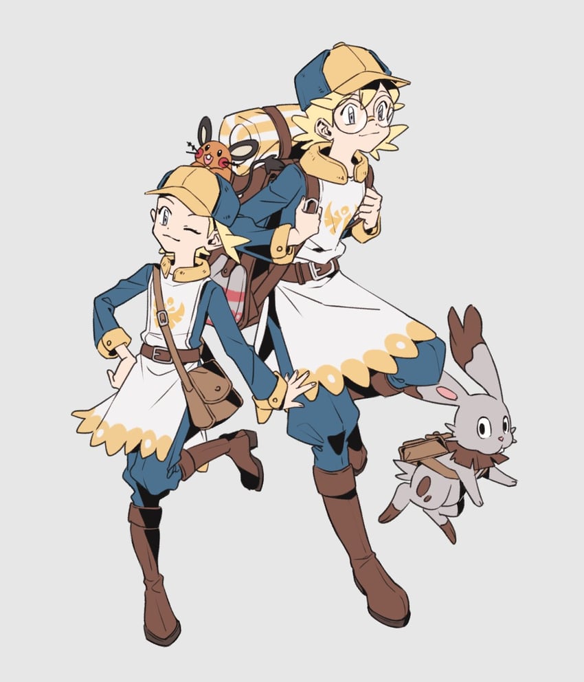 dedenne, bonnie, clemont, and bunnelby (pokemon and 2 more) drawn by jiwoo_zzzang