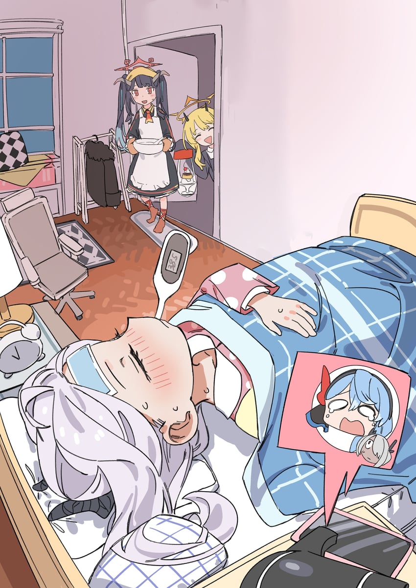 hina, ako, iori, ibuki, and fuuka (blue archive) drawn by haruyuki_(gffewuoutgblubh)