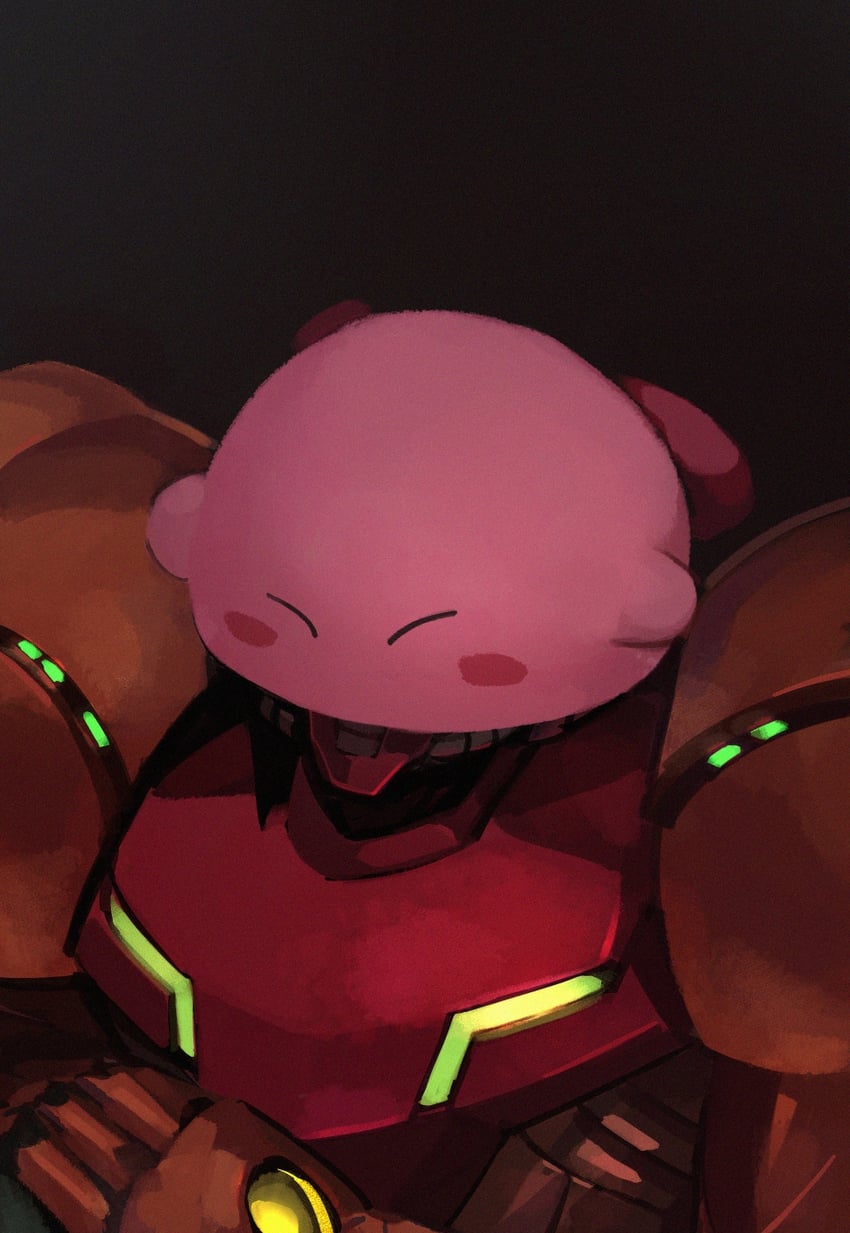 kirby and samus aran (kirby and 2 more) drawn by 33dot